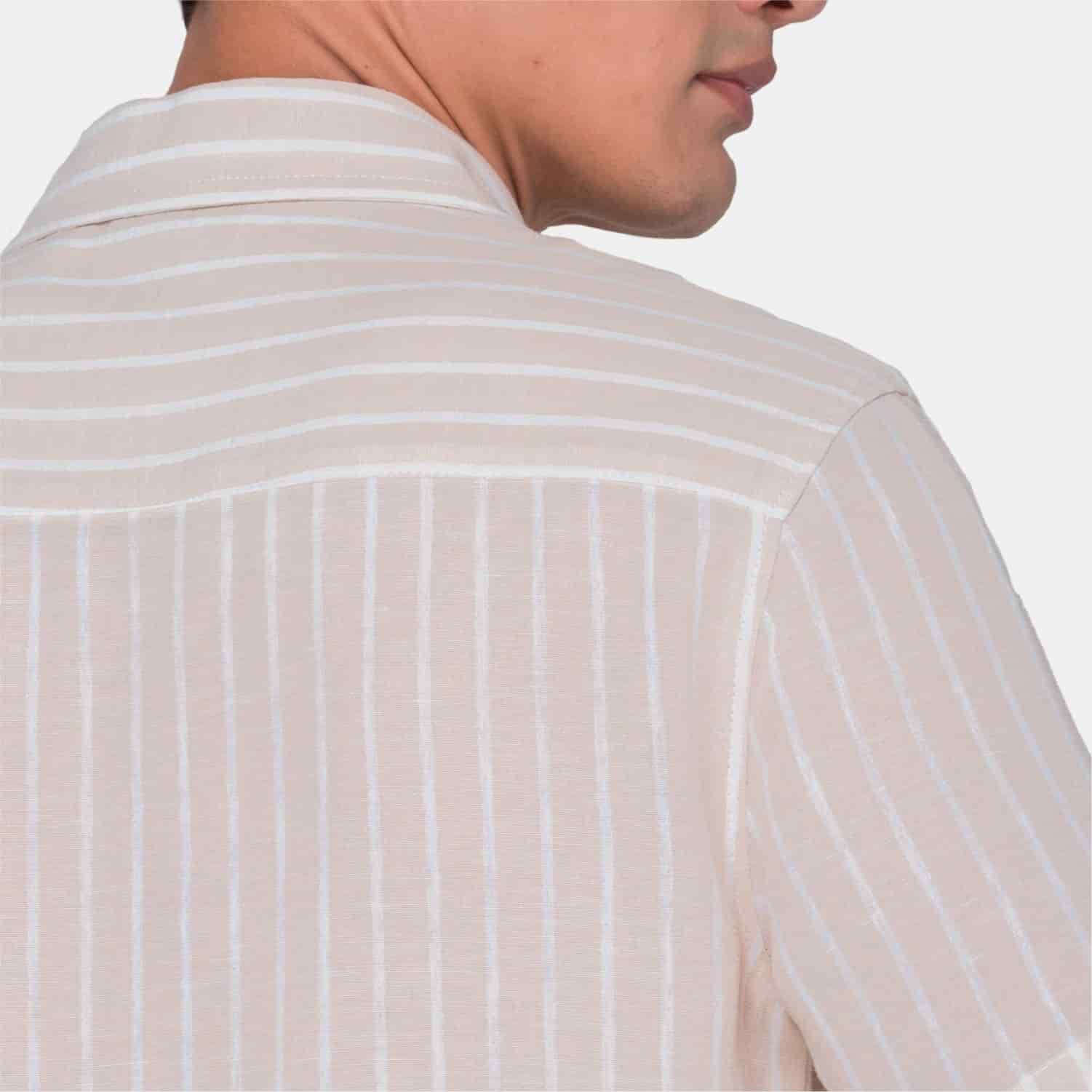 Vertical Stripes S/S Shirt Beige - miniatura 5