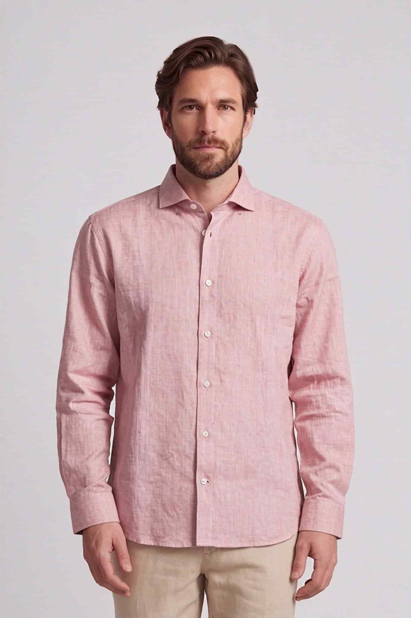 Camisa lino algodon manga larga para hombre Jon Sonen 010225057 - miniatura 5