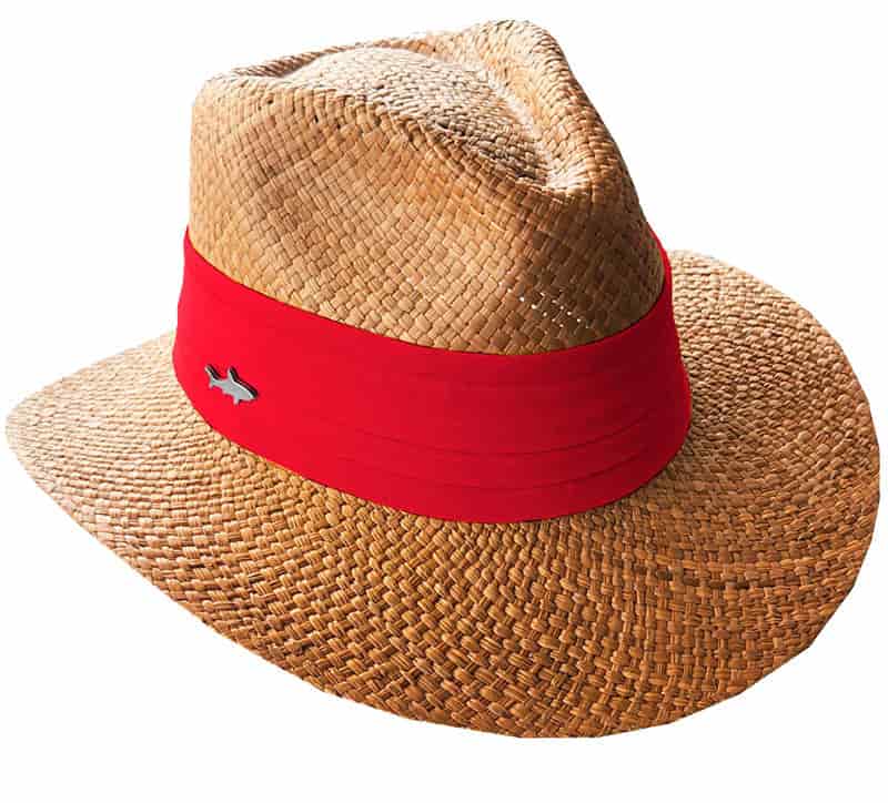 SOMBRERO OSCURO CINTA ANCHA ROJA - miniatura 1