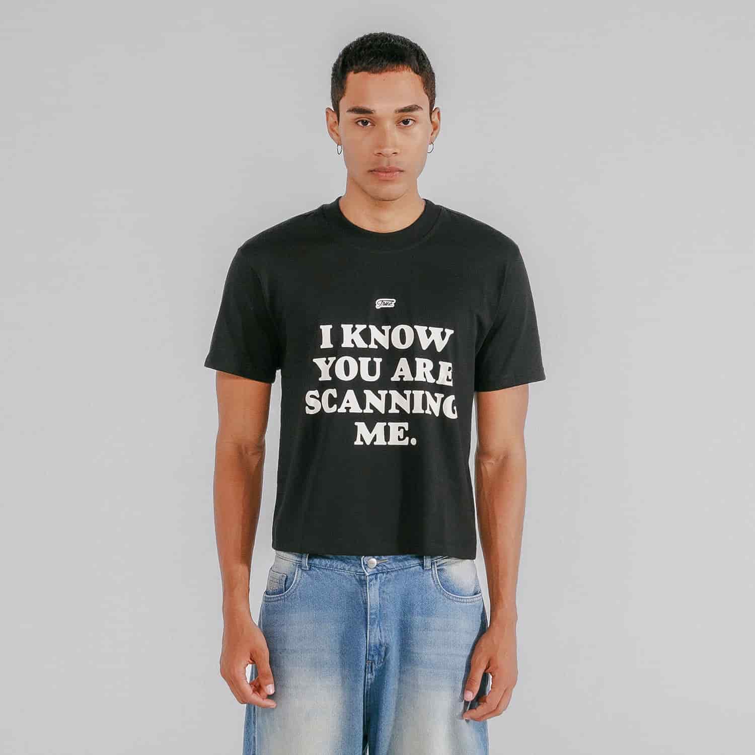 Scanning Cropped Tee - Black - miniatura 2