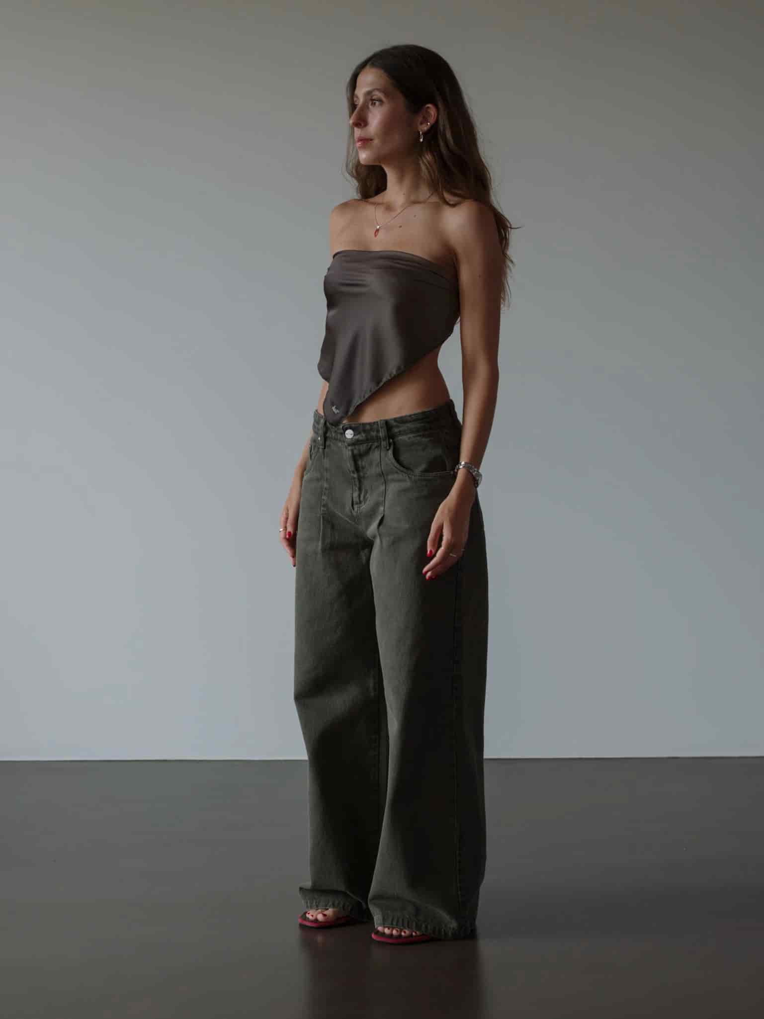 OVERSIZED BAGGY JEAN - OLIVE - miniatura 4