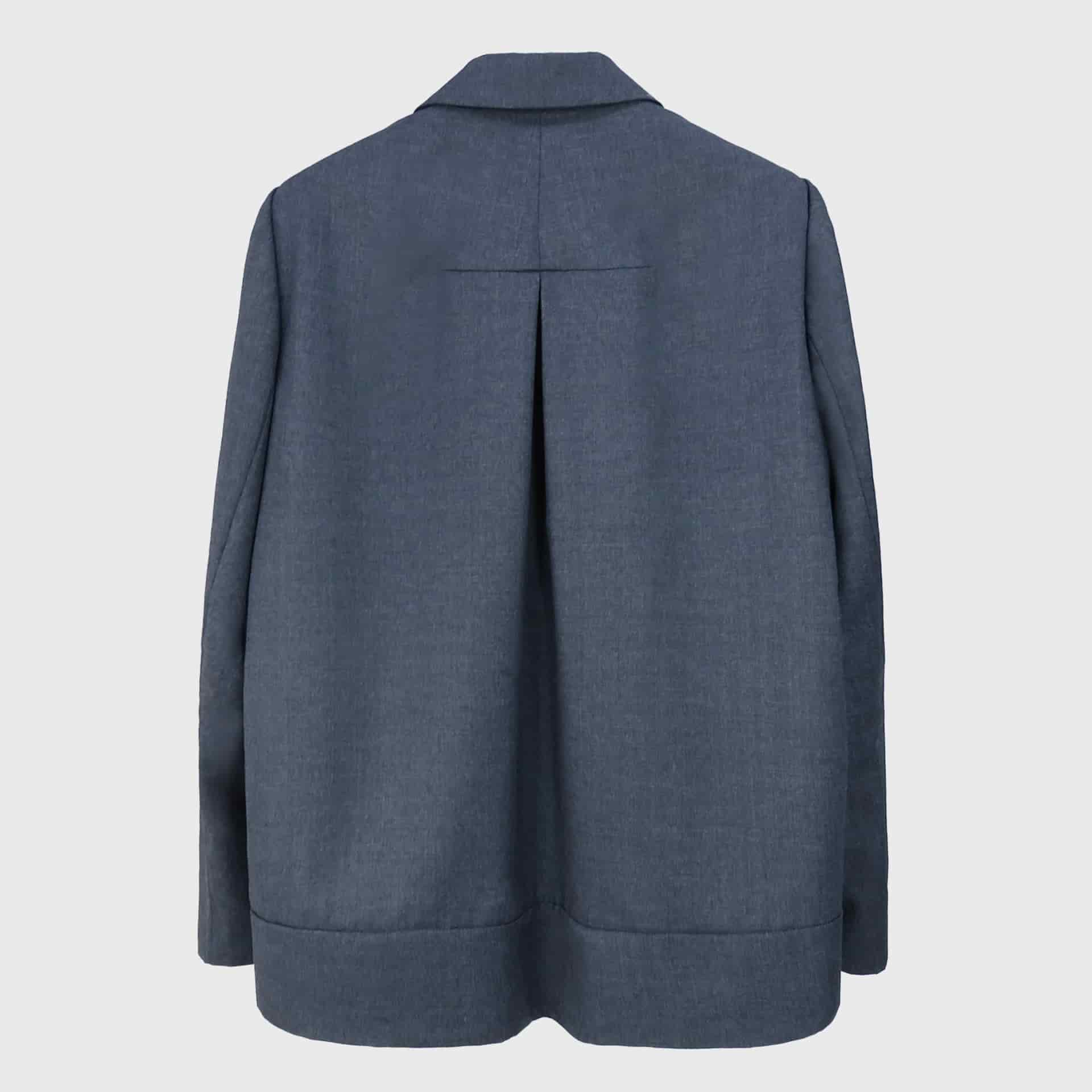 Pullover con Solapa Drapeada Gris Oscuro - miniatura 3