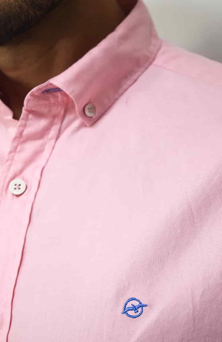 Camisa manga larga Oxford Rosada para Hombre - miniatura 2