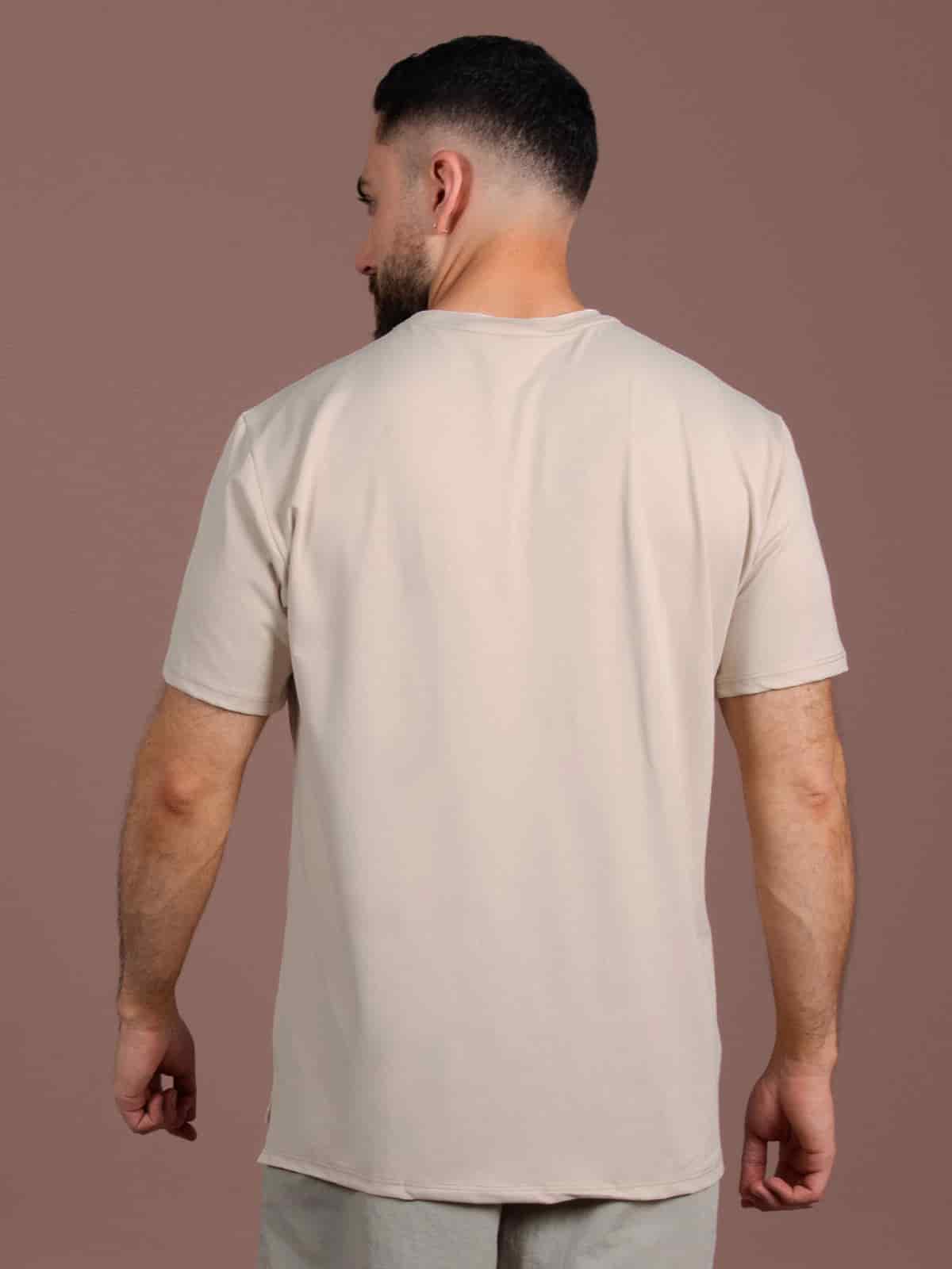 Camiseta tec hombre beige claro - miniatura 4