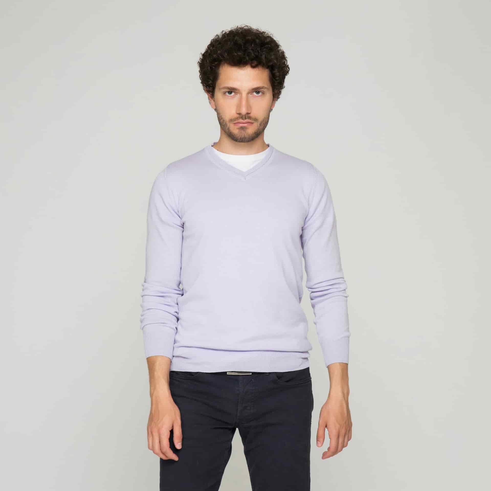 Saco Cuello V Algodón Lila - miniatura 2