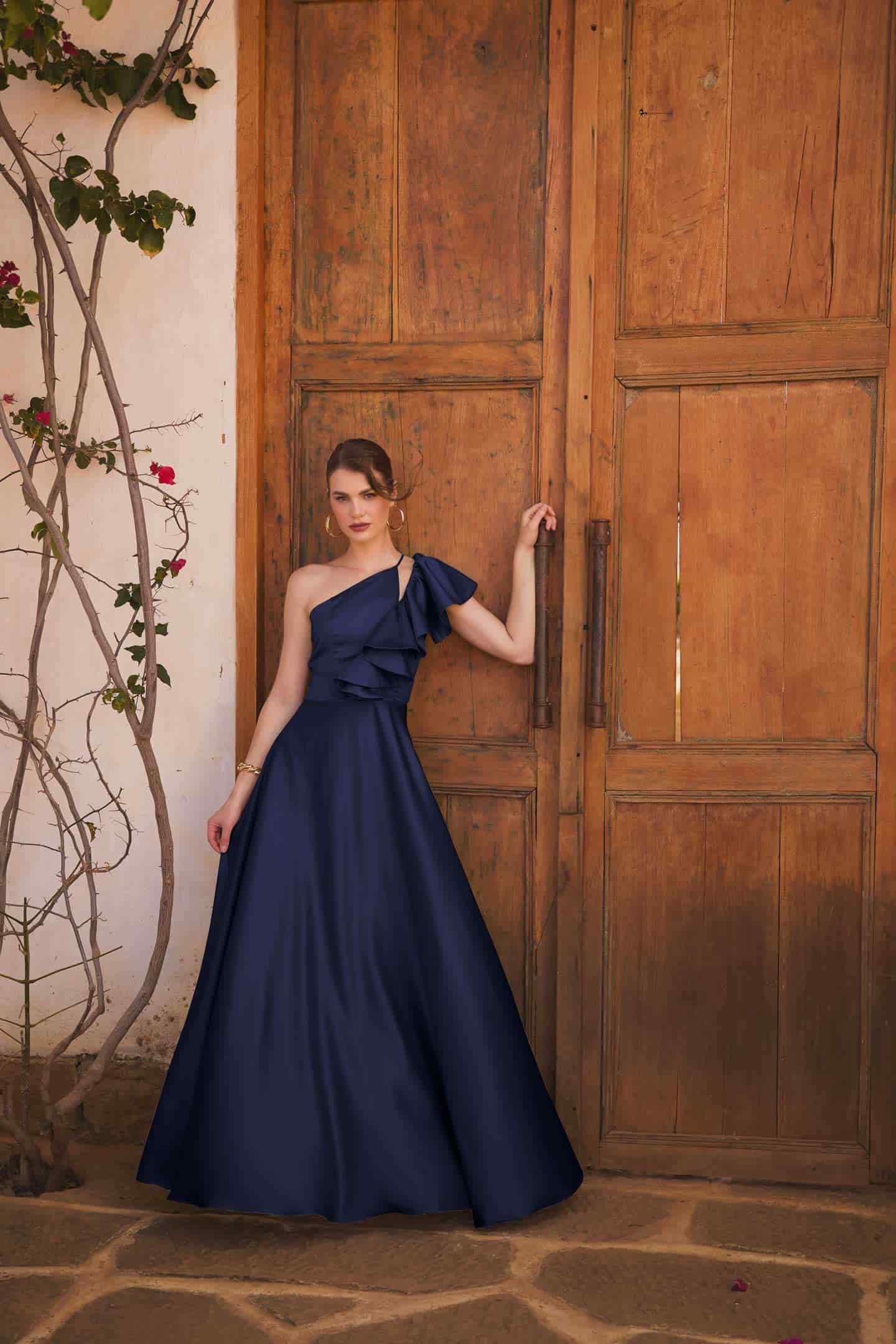 Vestido Lourdes unicolor - miniatura 3