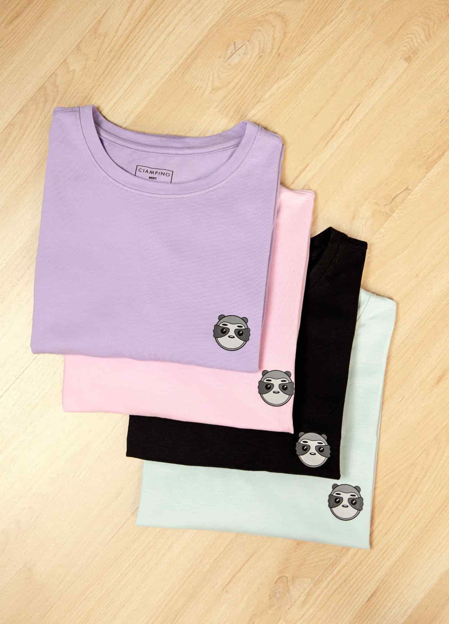 Basic Perezoso Camiseta Regular – Rosa - miniatura 5