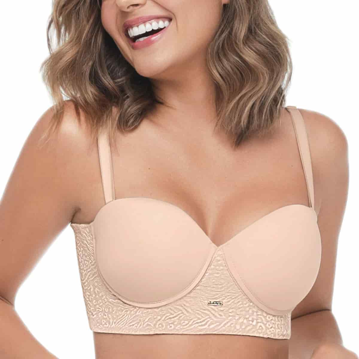 BUSTIER STRAPLESS CON DISEÑO EN ANIMAL PRINT - miniatura 5