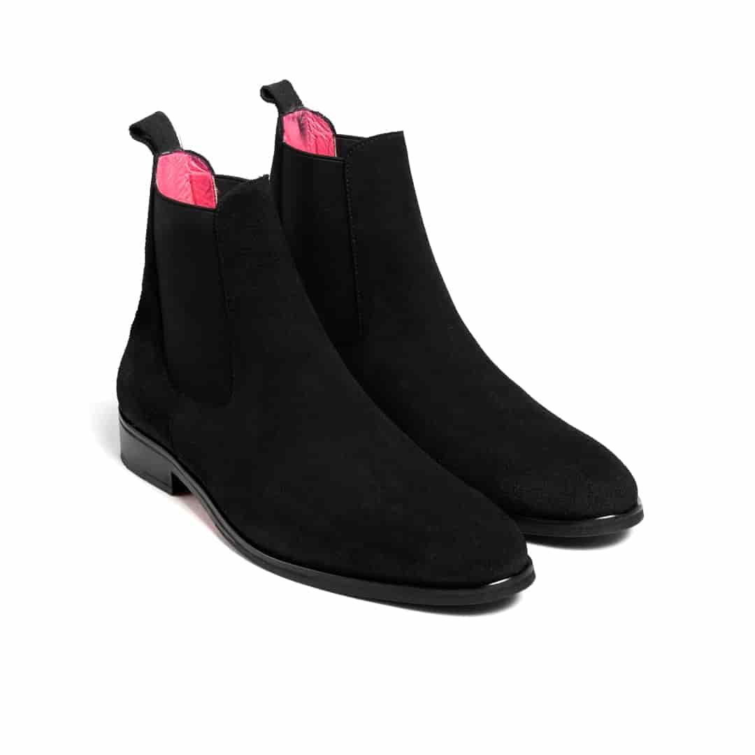 Bota Jacques Gamuza Negro Suela Clásica - miniatura 4
