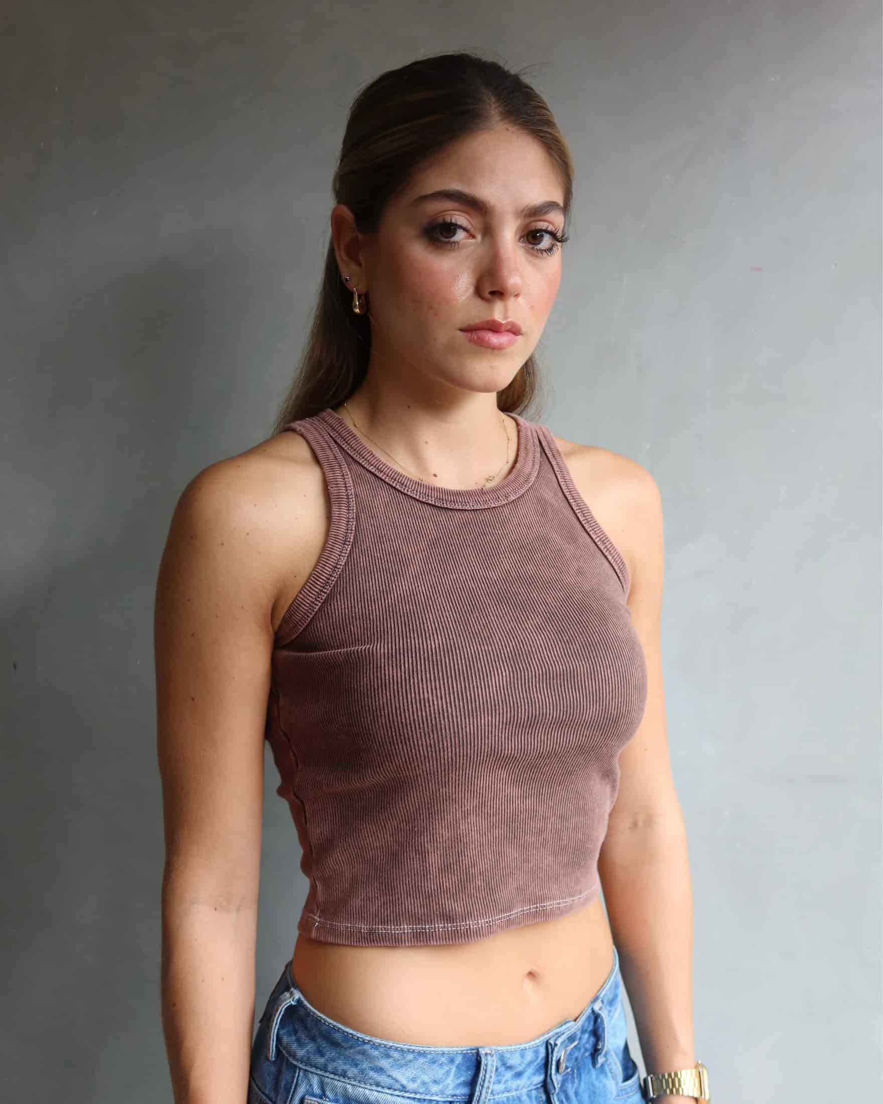 TANK TOP WASHED CAFÉ - miniatura 6