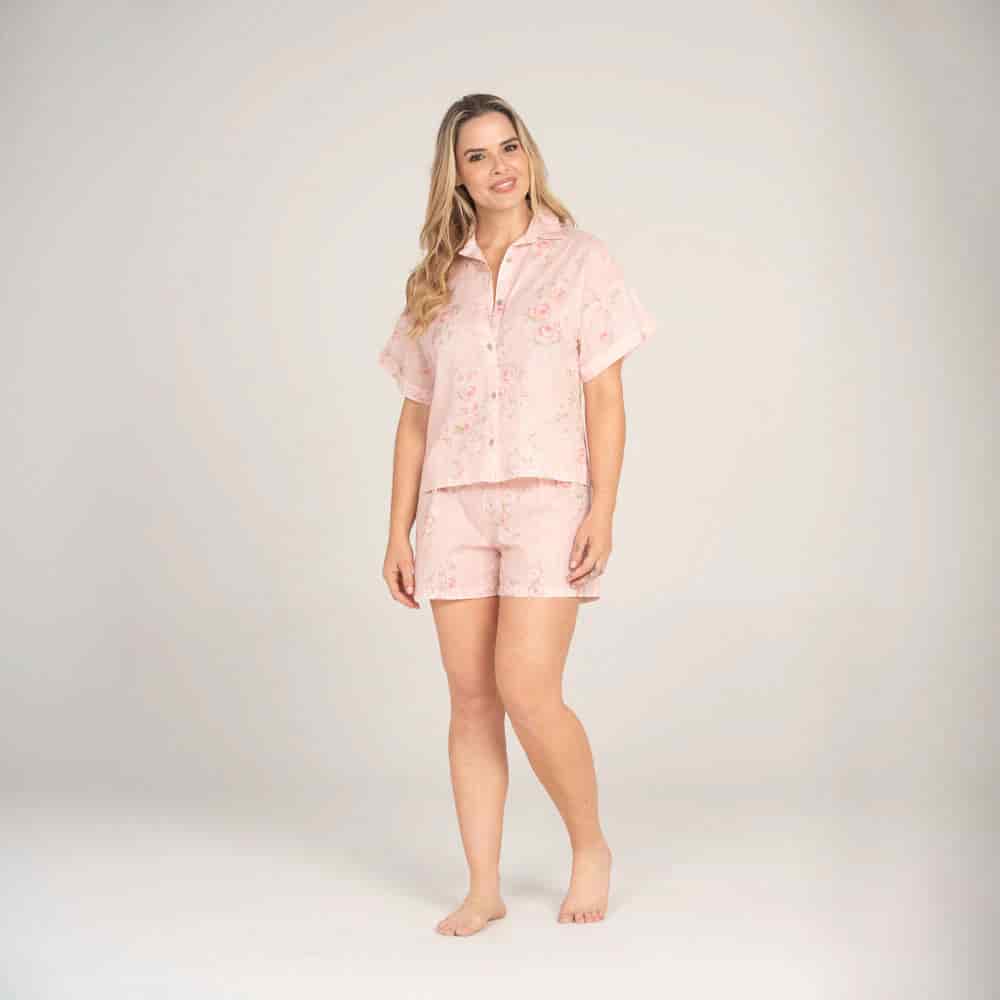 Conjunto de Pijama Short Estampado Mandarina. - miniatura 1