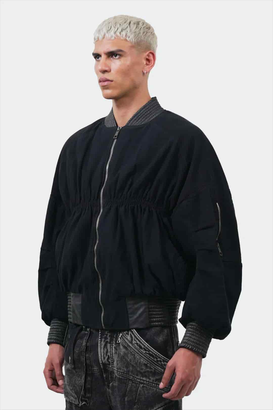 VENENO CHAQUETA DENIM CUERO BOMBER - miniatura 2