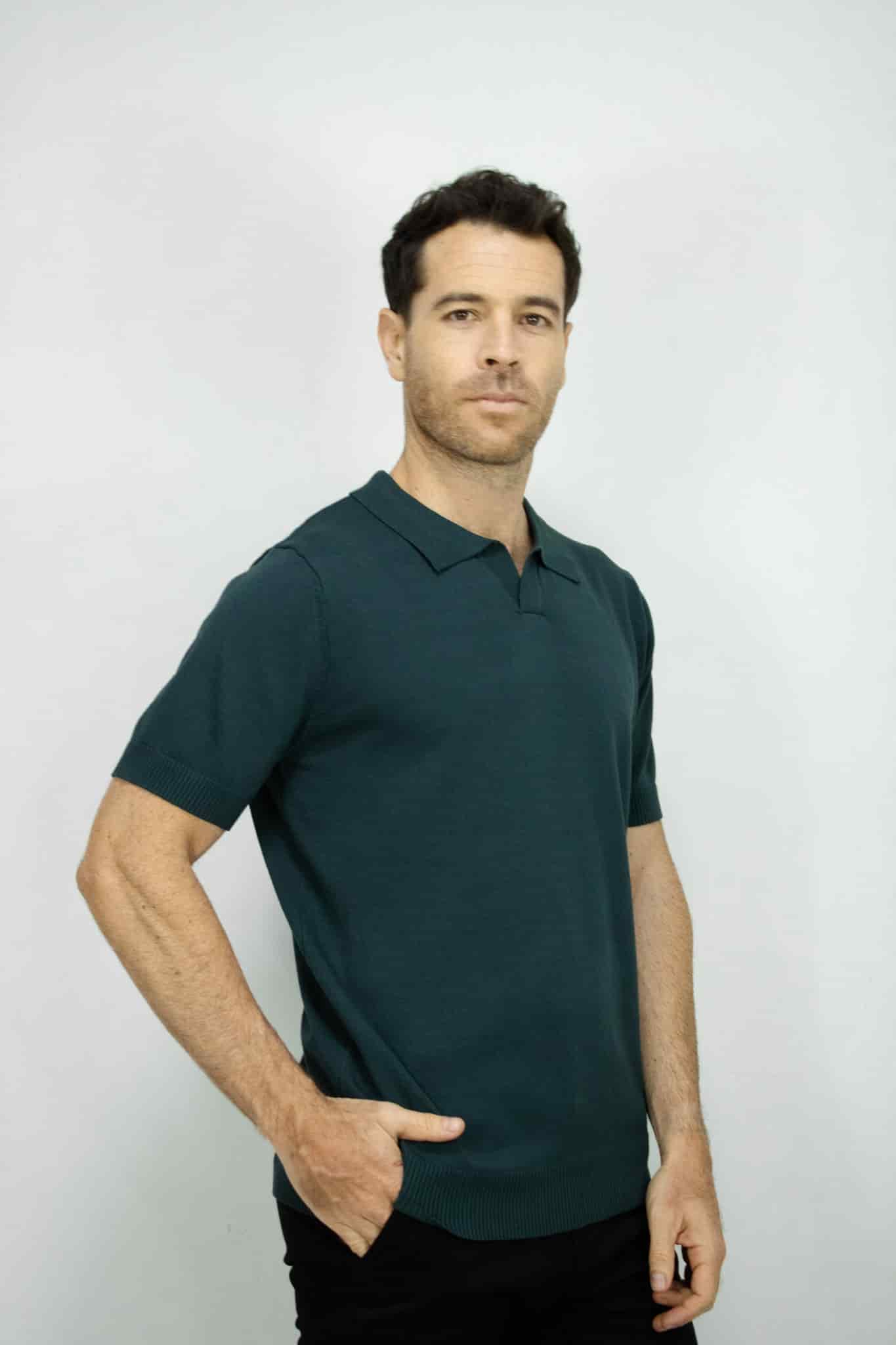 POLO TEJIDA VERDE OSCURO PARA HOMBRE - miniatura 2