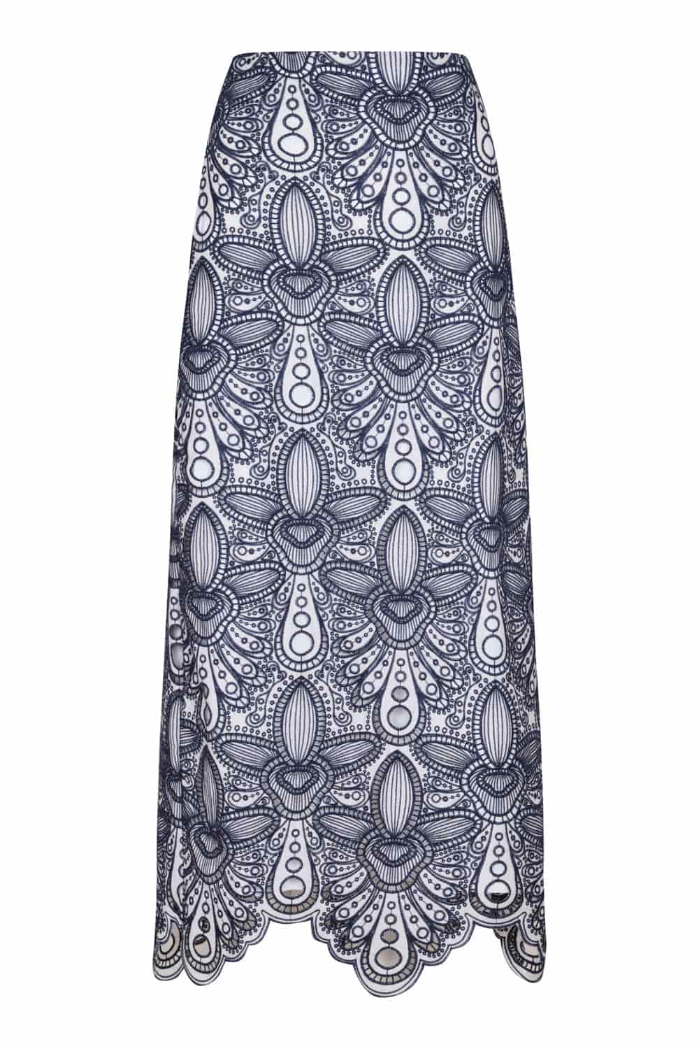 Falda marsella ivory navy - miniatura 2