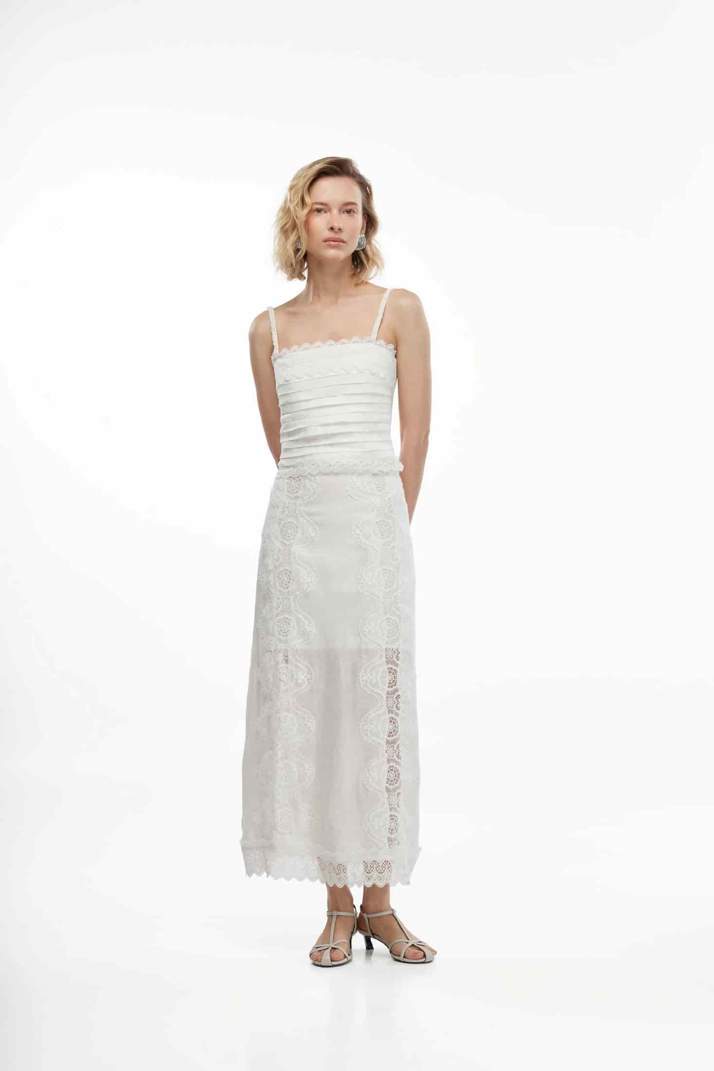LIRIO MAXI SKIRT WHITE - miniatura 1