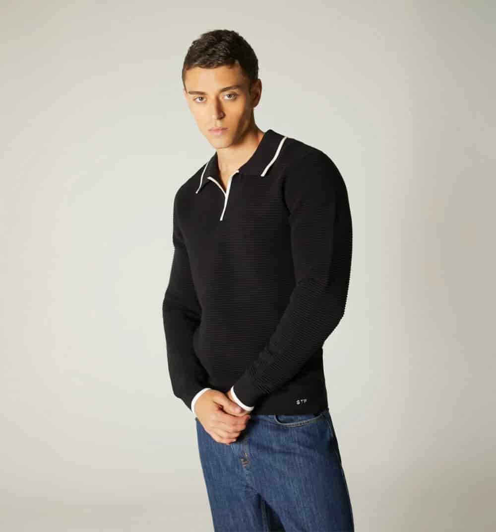 Buzo para hombre tejido ottoman cuello v - miniatura 2