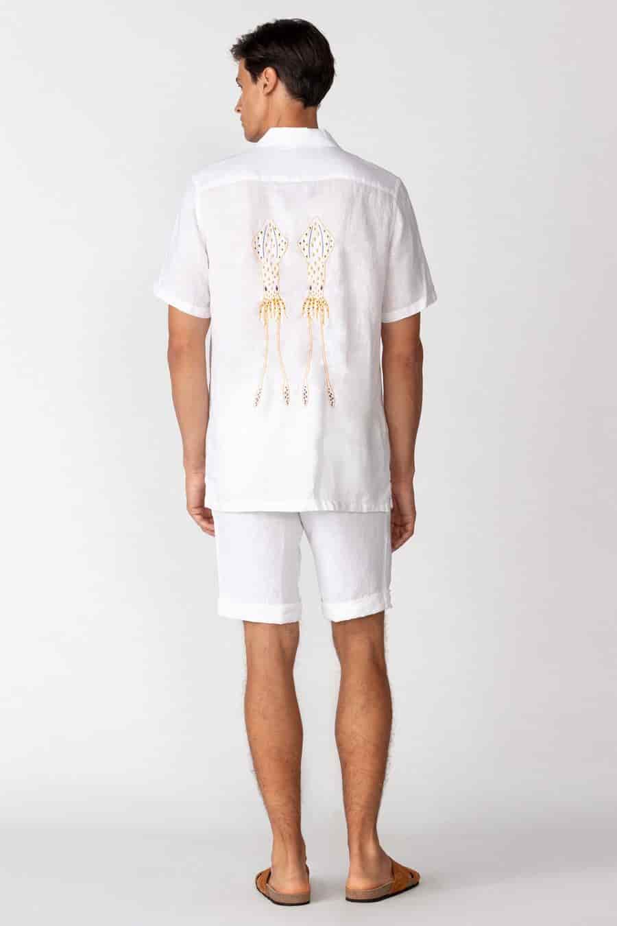 Men's linen shirt white epiro - miniatura 2