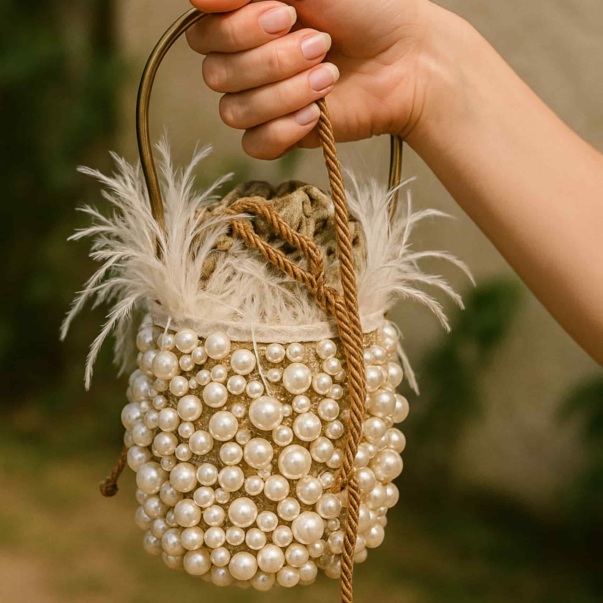 Minaudière White Pearls Bag - miniatura 2