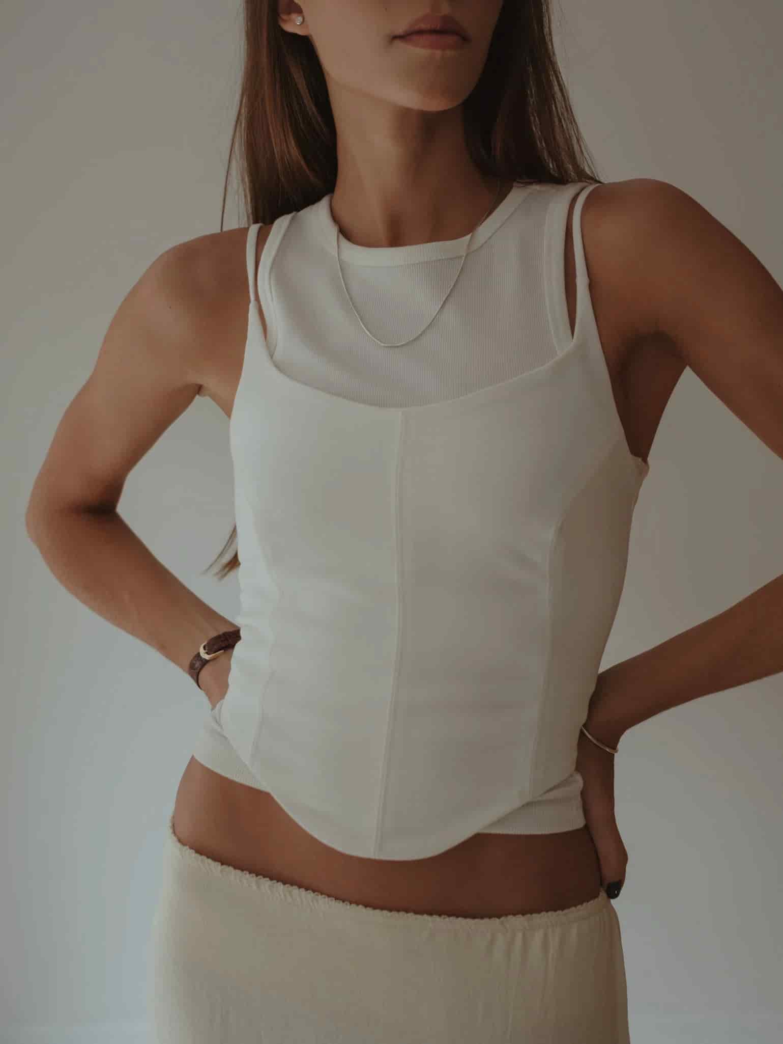 BACK LACE CORSET - SOFT WHITE - miniatura 10
