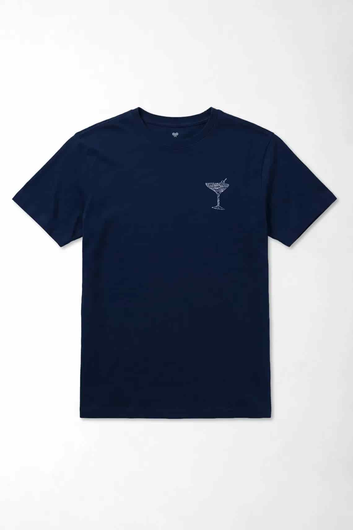 Camiseta corte clásico con mini gráfico de copa en algodón azul marino para hombre - miniatura 1