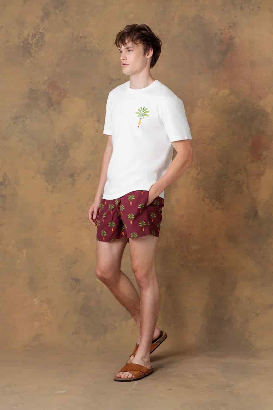 Men's cotton t-shirt thalos white - miniatura 5