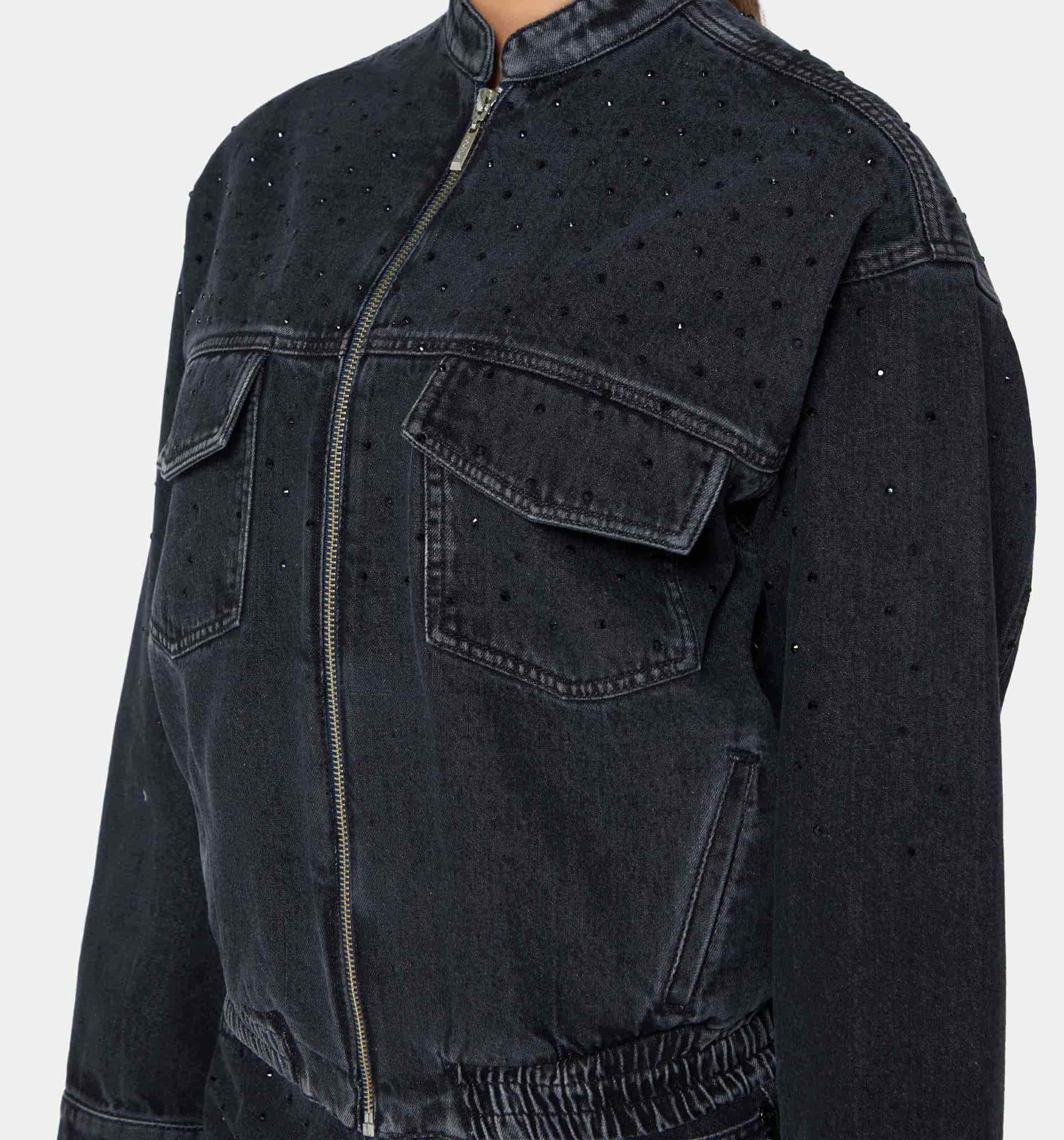 Chaqueta denim con cristales - miniatura 2