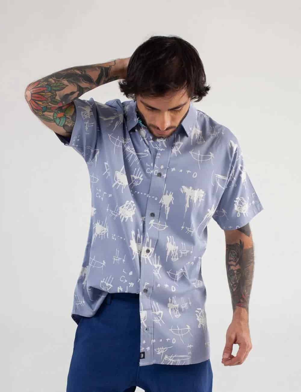 Camisa Regular Fit Le Panto Azul claro Hombre - miniatura 6