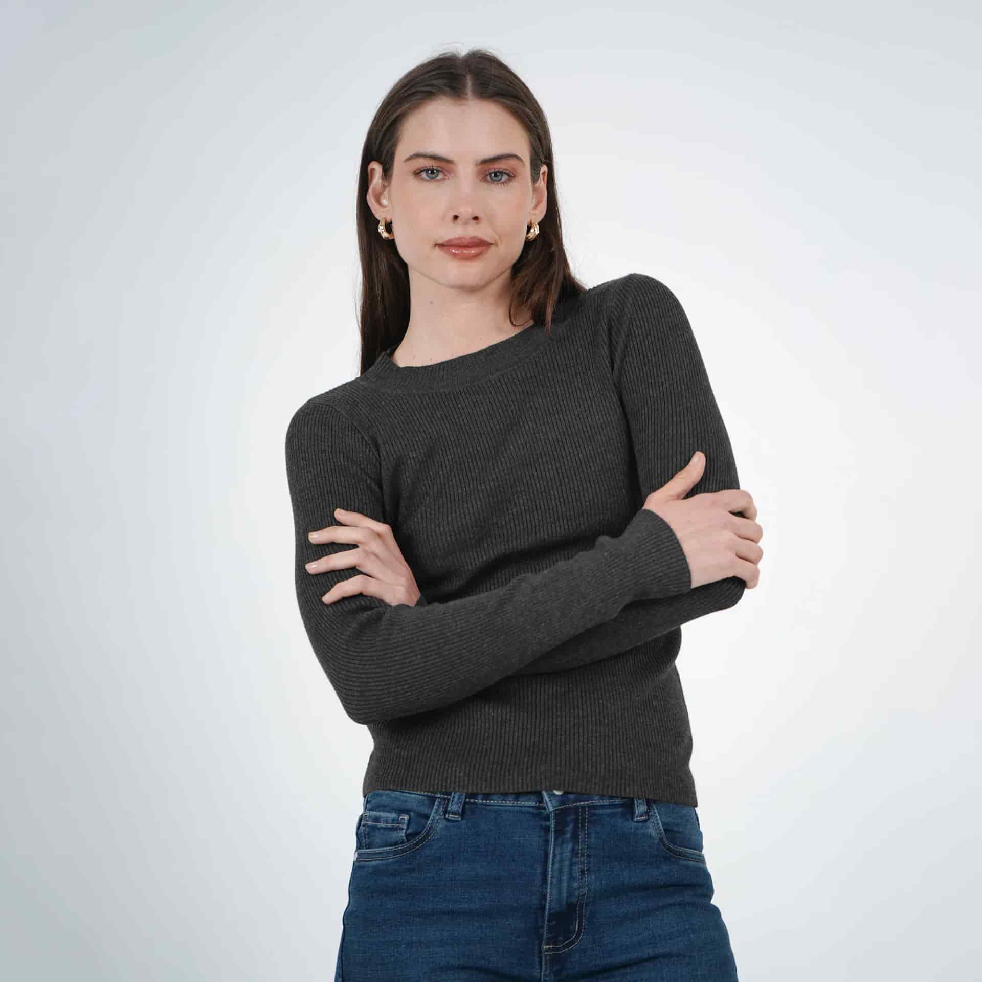 Sweater Cuello V Manga Larga - miniatura 12