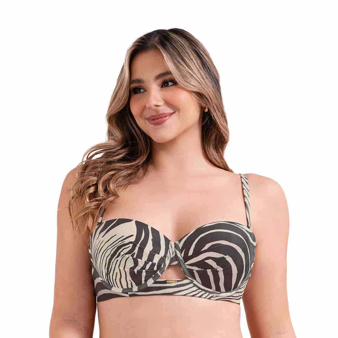 TOP ESTRUCTURADO STRAPLESS DE VESTIDO DE BAÑO - miniatura 1