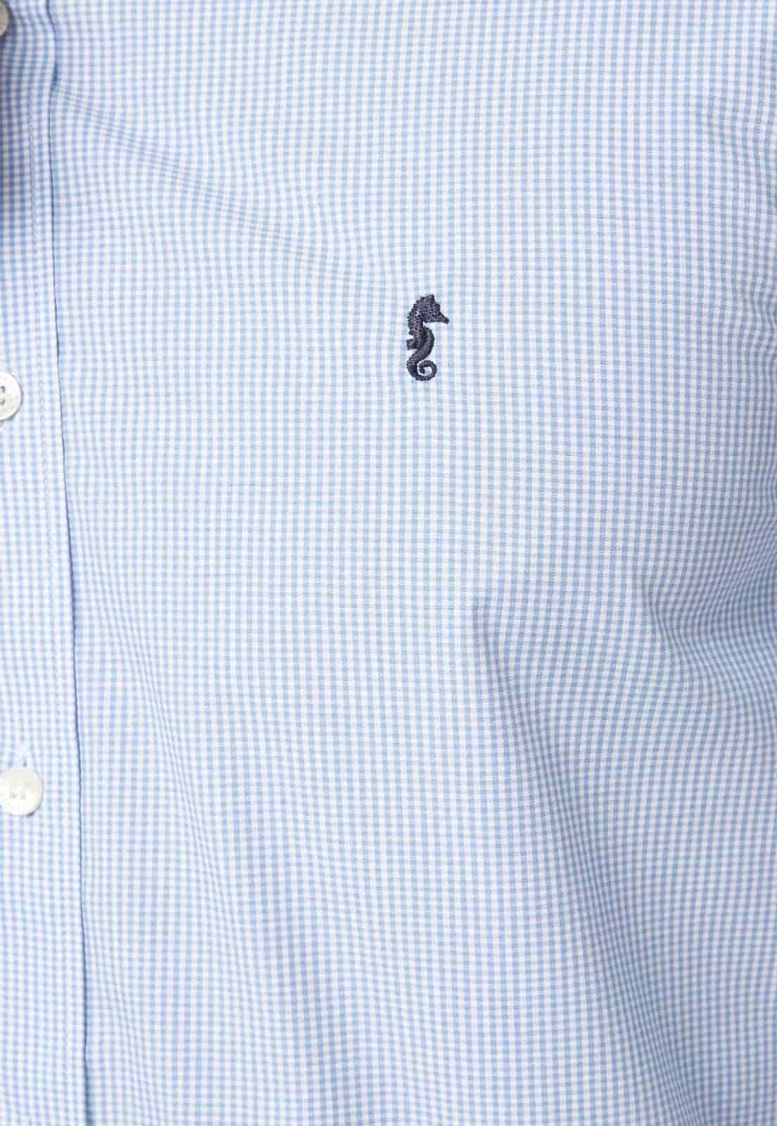 Camisa Manga Larga Cuadros Azul Claro - miniatura 5
