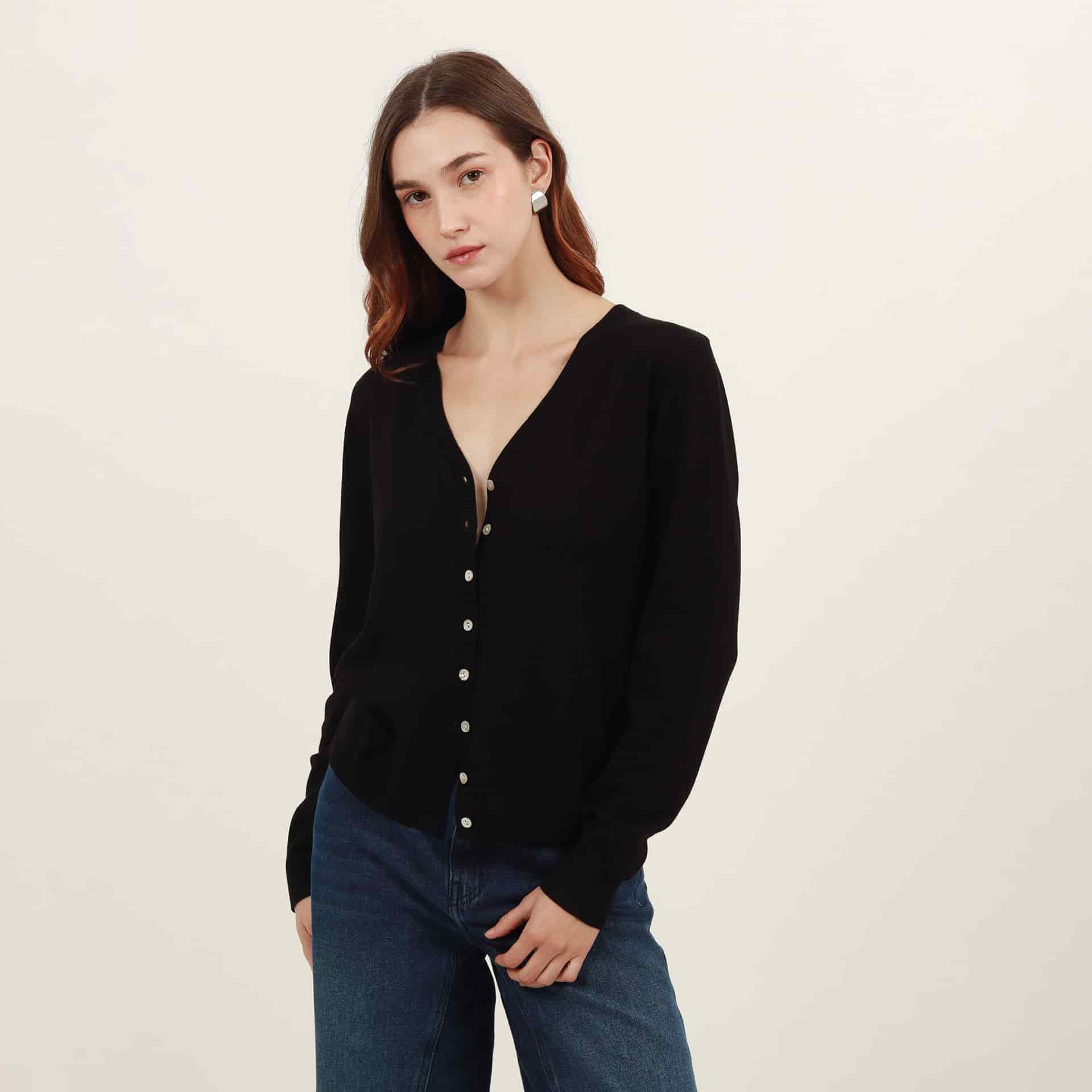 Sweater cardigan con botones manga larga - miniatura 16