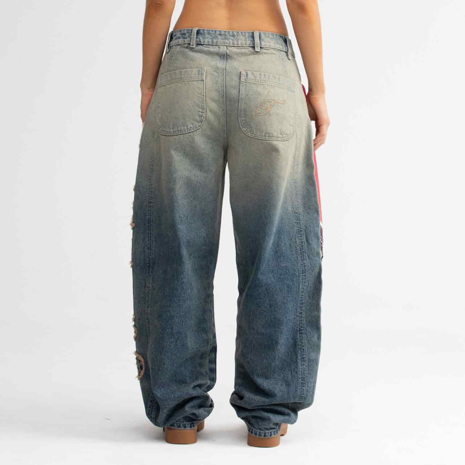 Barrel Denim Pants - Washed Blue - miniatura 3