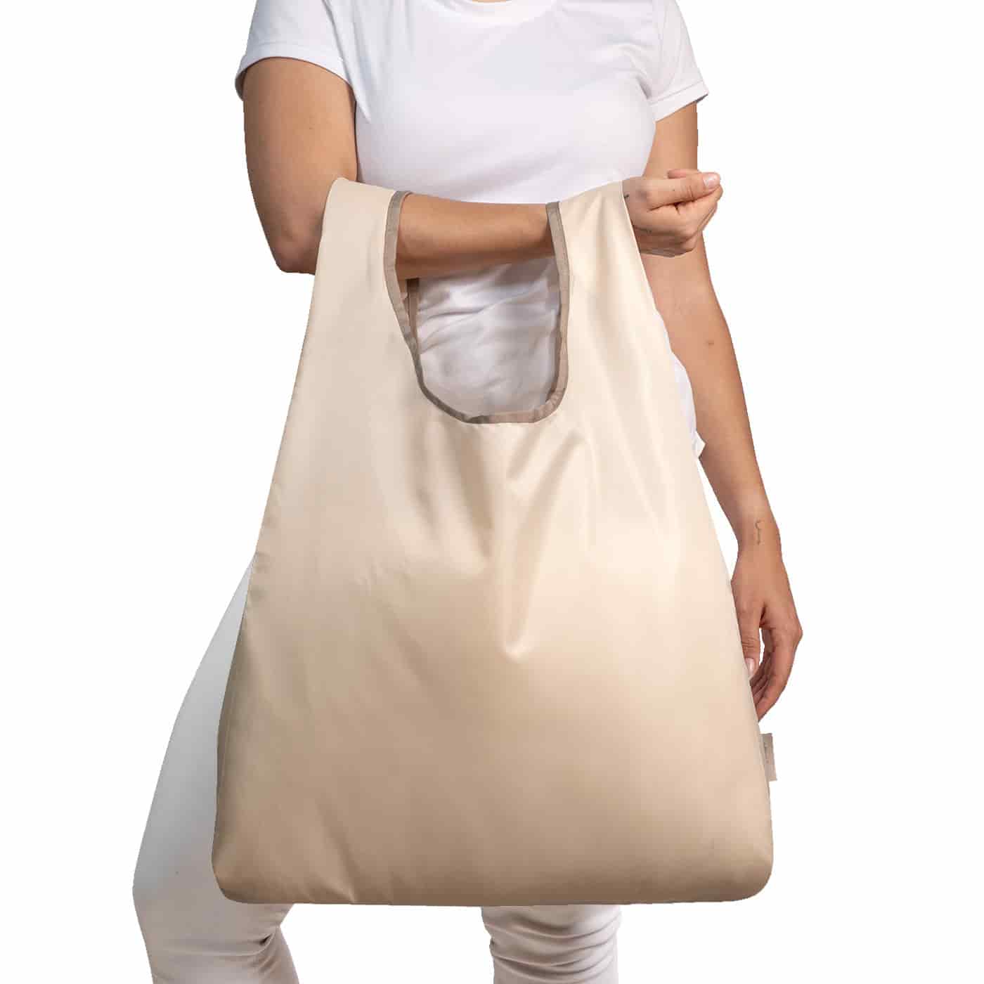 Bolsa Compras Tafeta Beige Citybags - miniatura 4