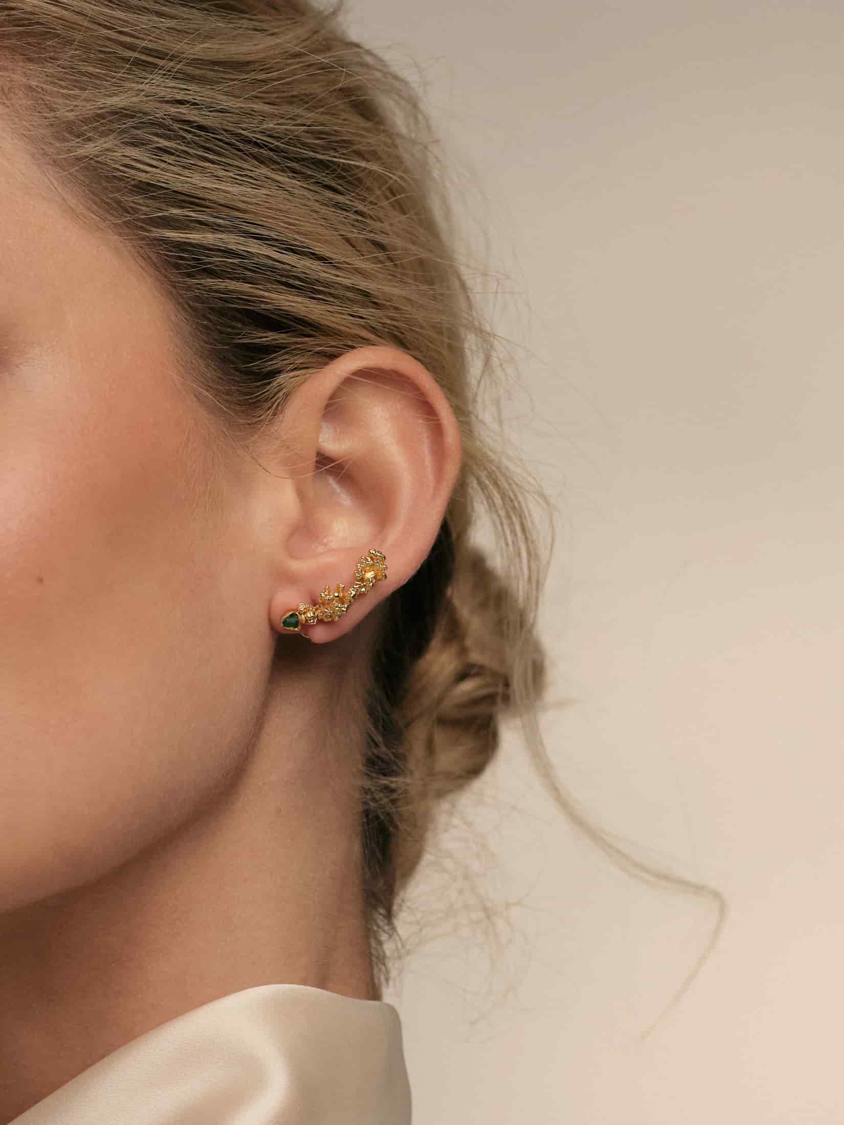 Aura Emerald Climbing Earrings - miniatura 2
