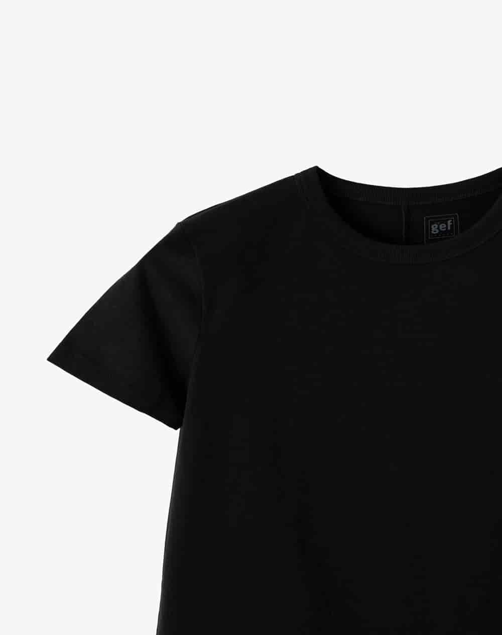 Camiseta manga corta regular negra mujer - miniatura 6