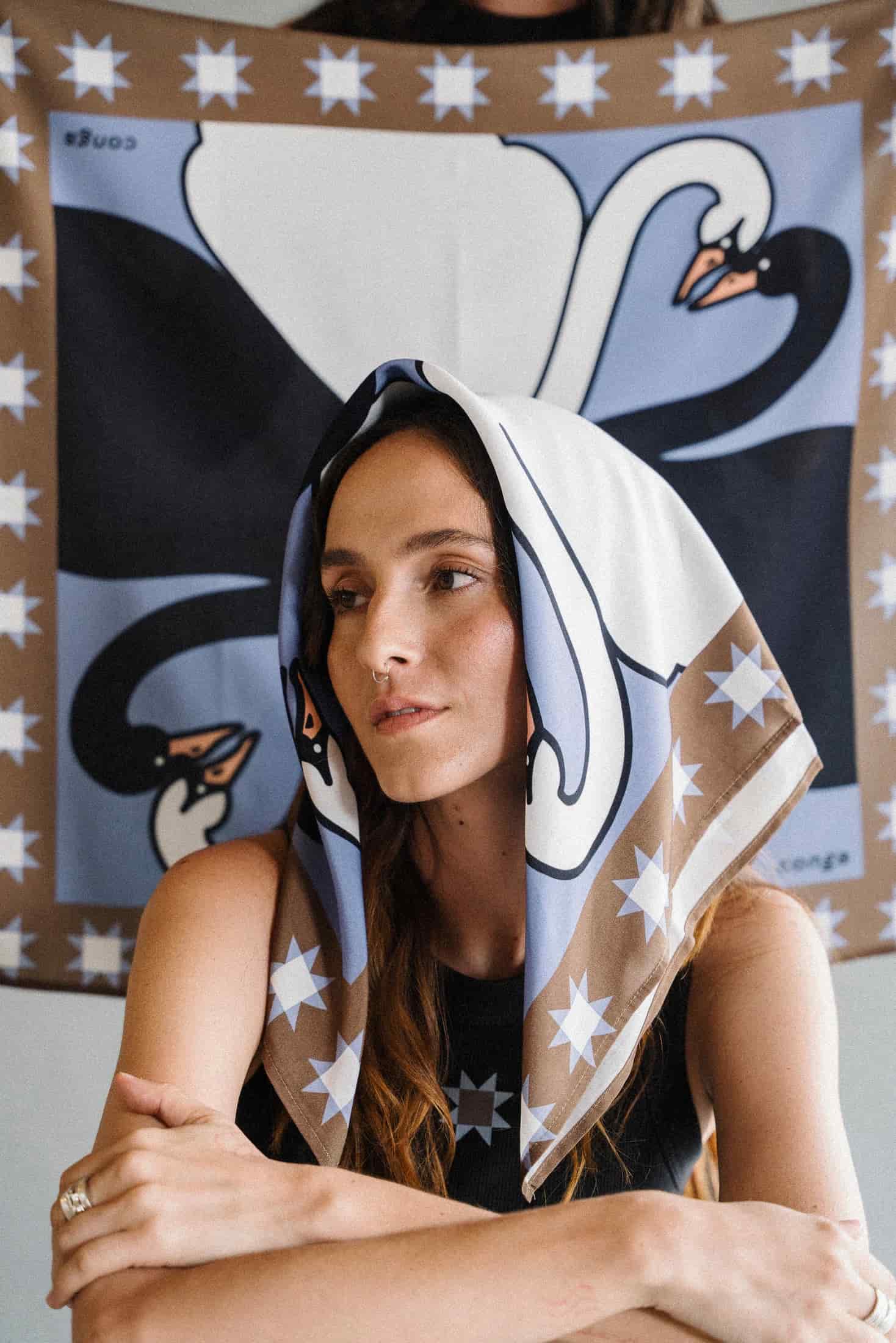 LOVERS SWANS SCARF - miniatura 3