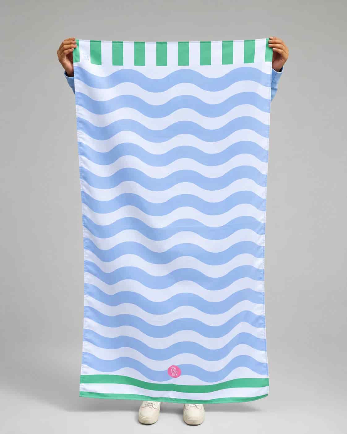 Toalla Estampada Ondas Azul - miniatura 1