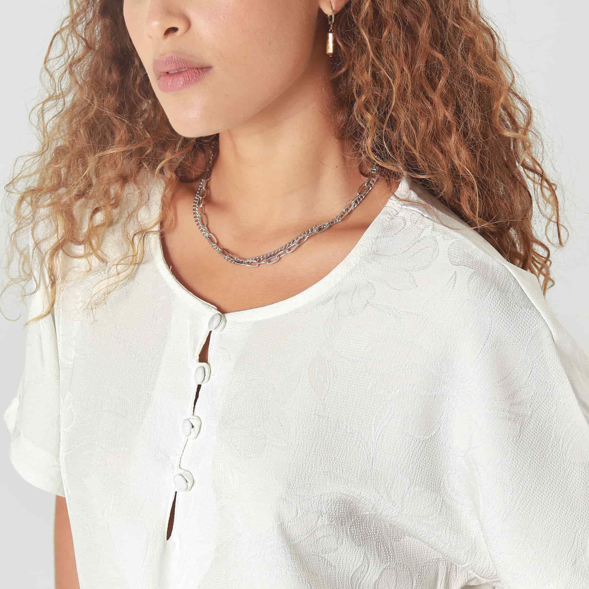Blusa Cuello Redondo Manga Corta - miniatura 4