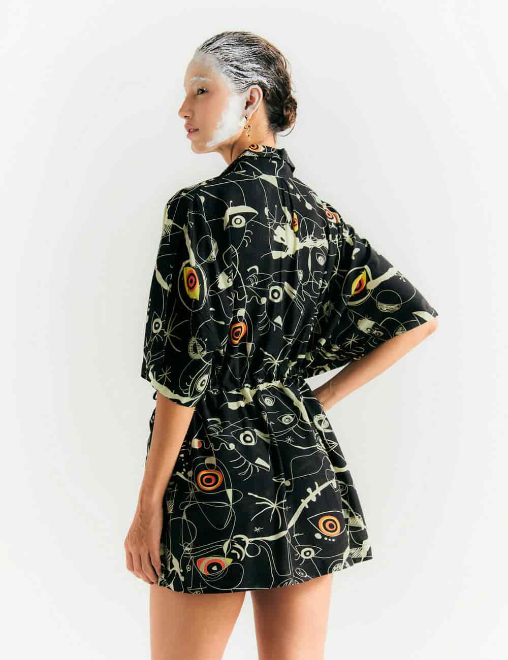 Kurta Tiras ajustable Joan negro+crudo mujer - miniatura 4
