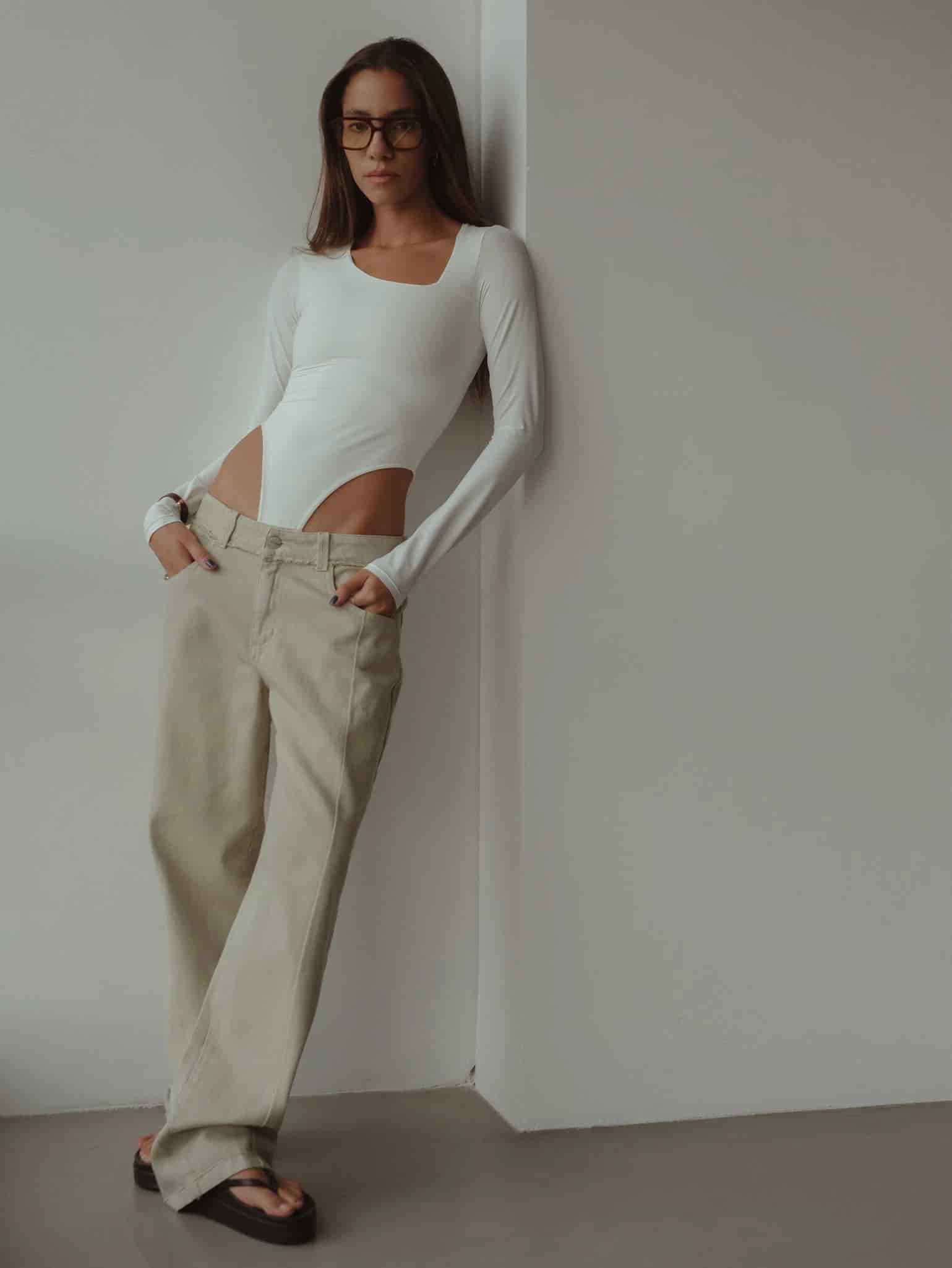 OPEN CURVE BODYSUIT - SOFT WHITE - miniatura 3