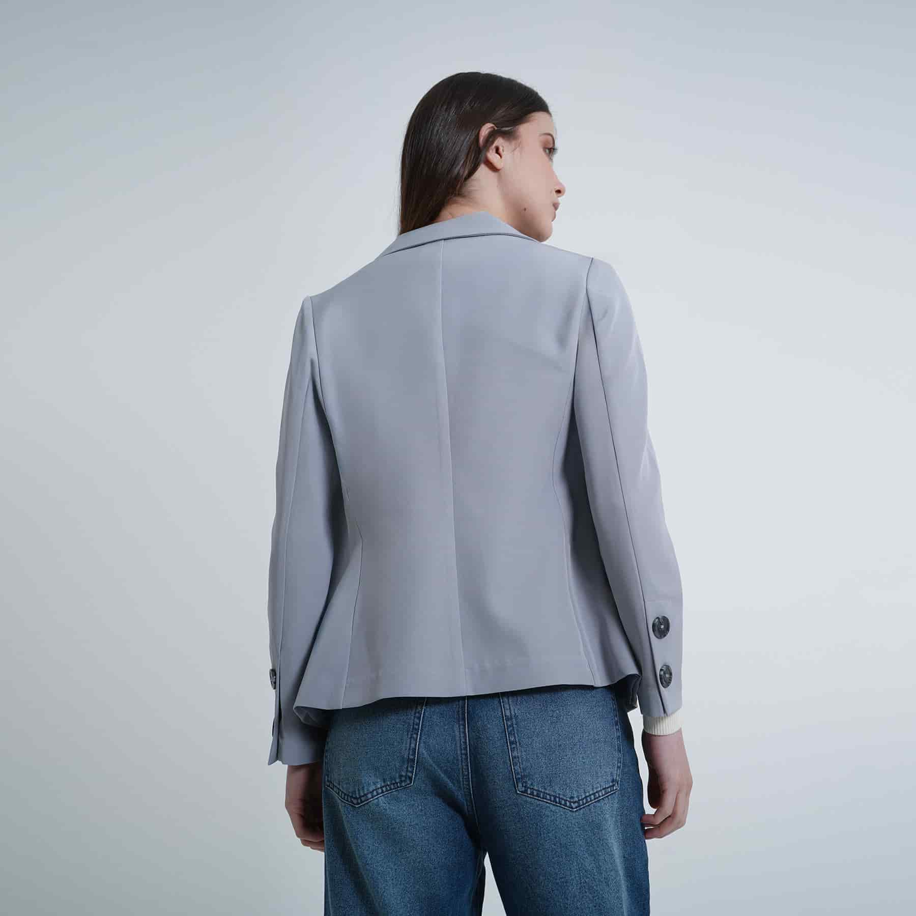 Chaqueta blazer básico con solapa y botones - miniatura 10