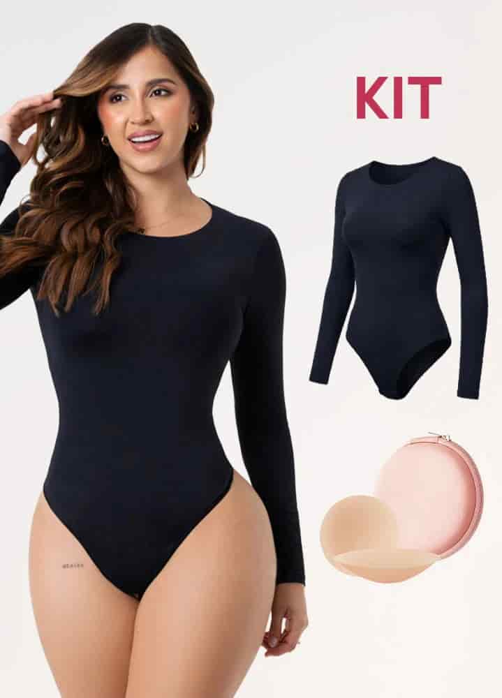 Kit Cero Marcas Salome: Body Manga Larga TD03L5 + Cubre Pezones - miniatura 3