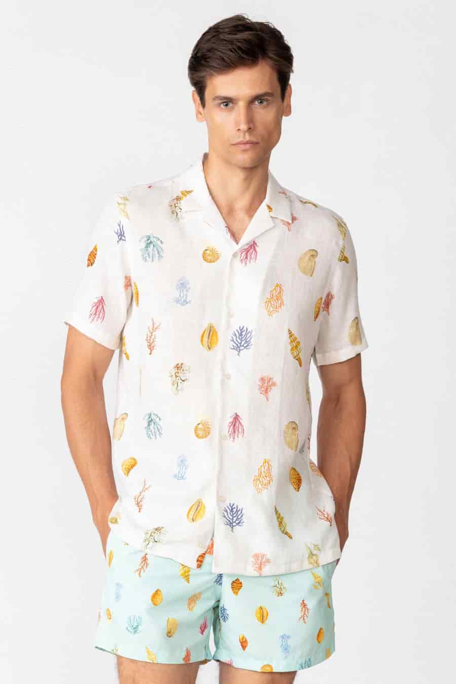 Men's linen shirt white zuyder - miniatura 3