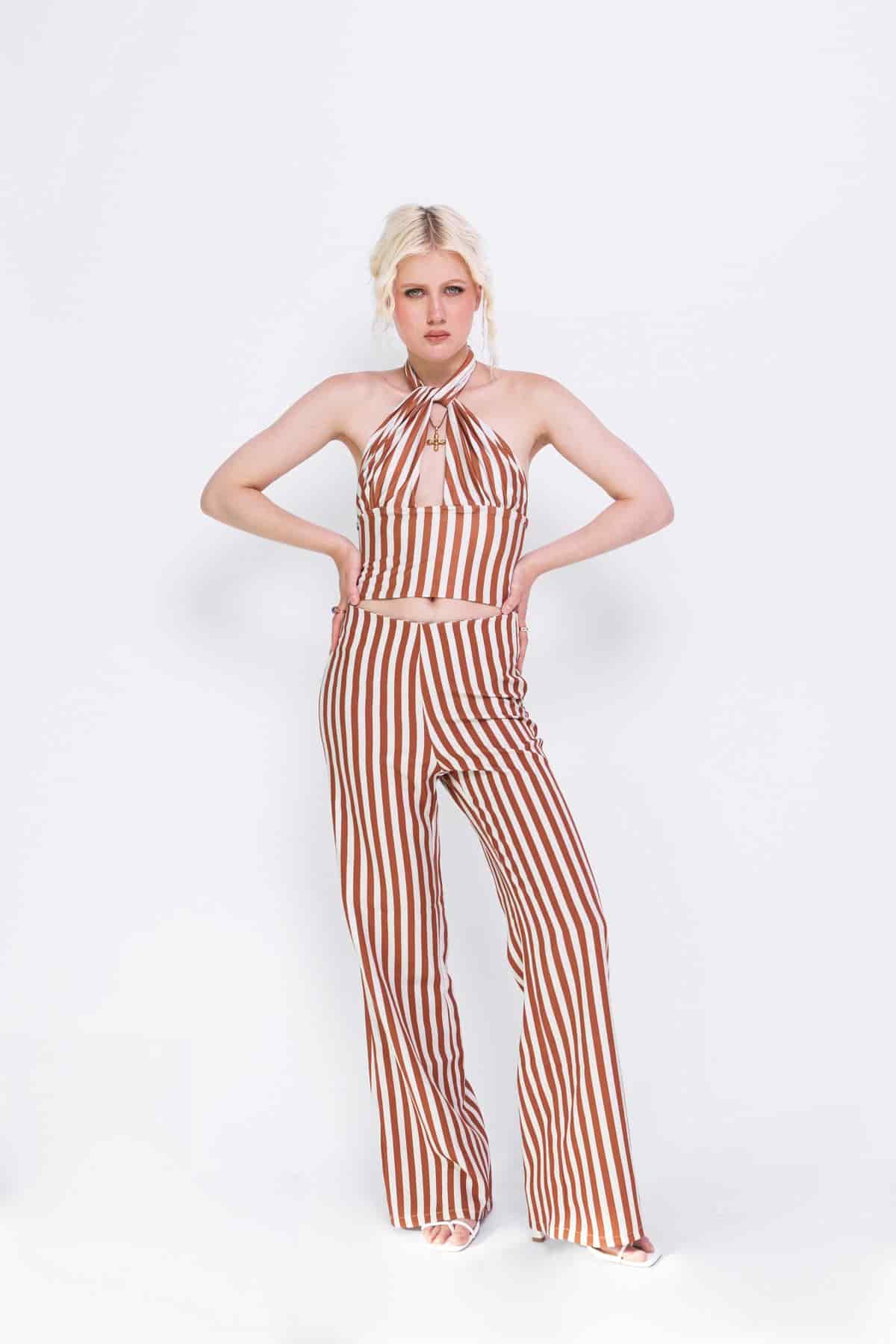 Halter Top in Rust Stripes - miniatura 1