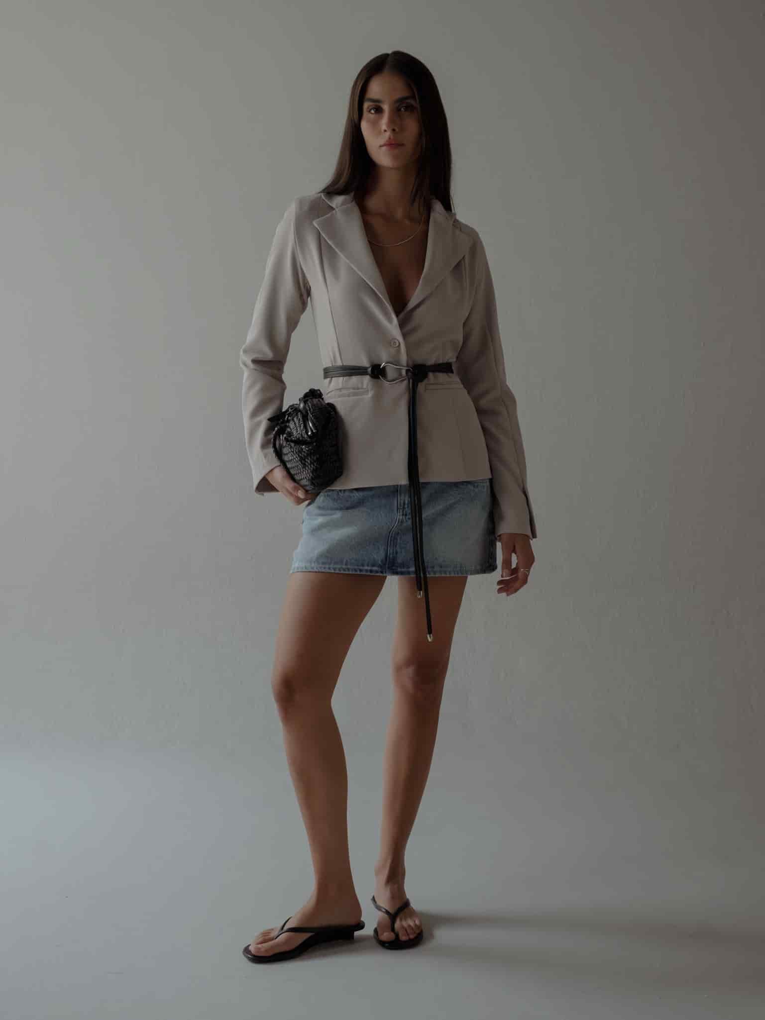 WAIST CLASSIC BLAZER - SAND - miniatura 11