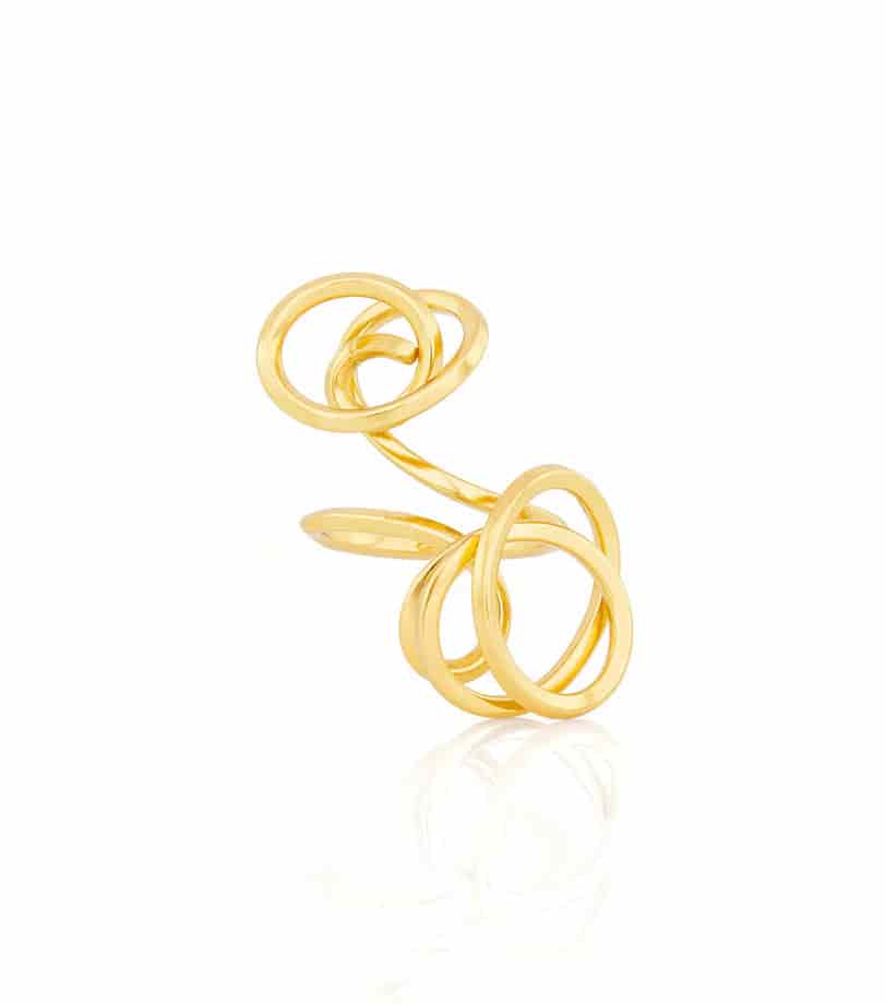 Anillo Curva Dúo Dorado - miniatura 1