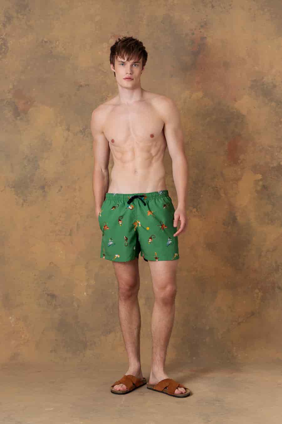 Men's swim trunk panteon green - miniatura 1