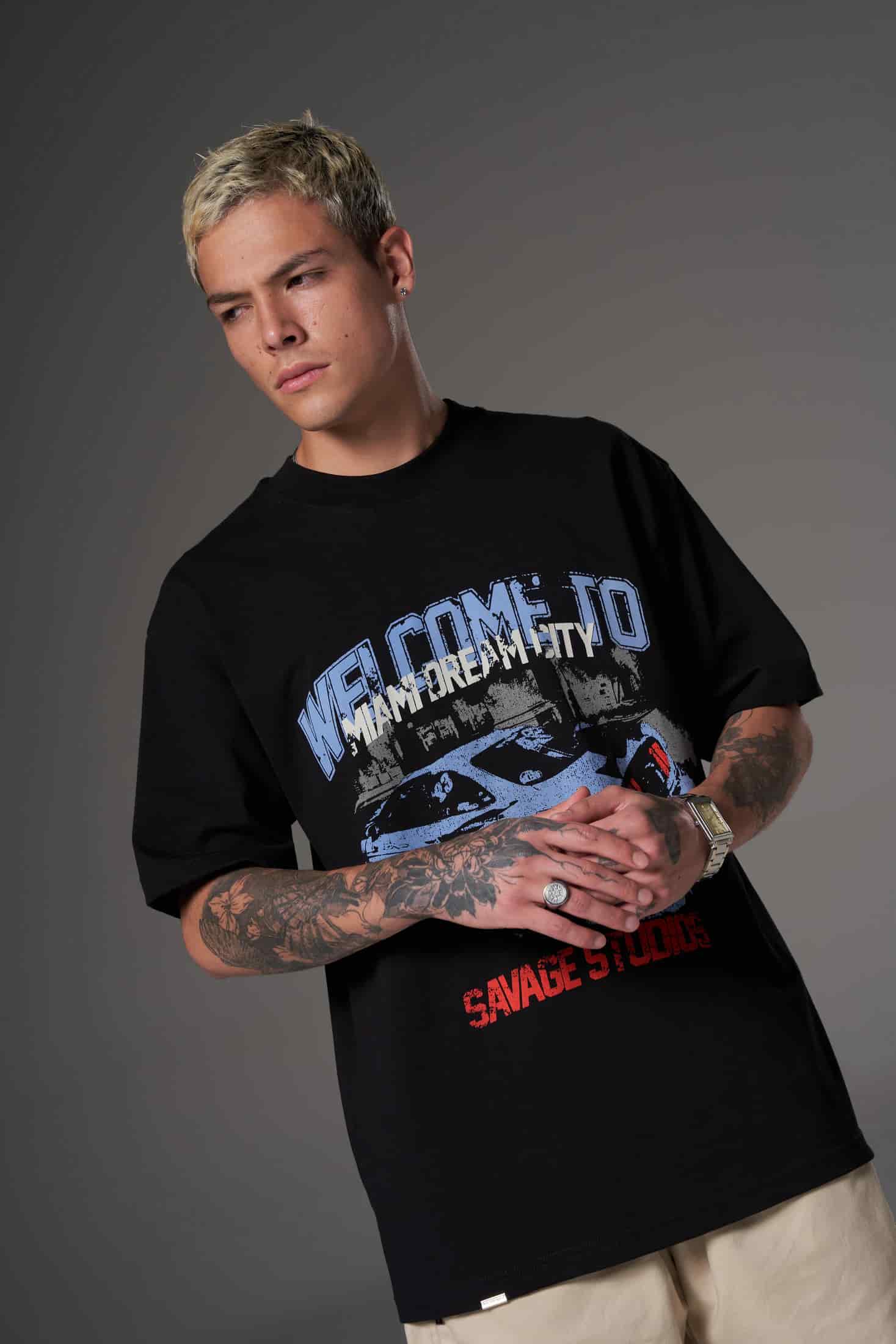 T shirt welcome to Miami azul 250 gramos 14604 - miniatura 7