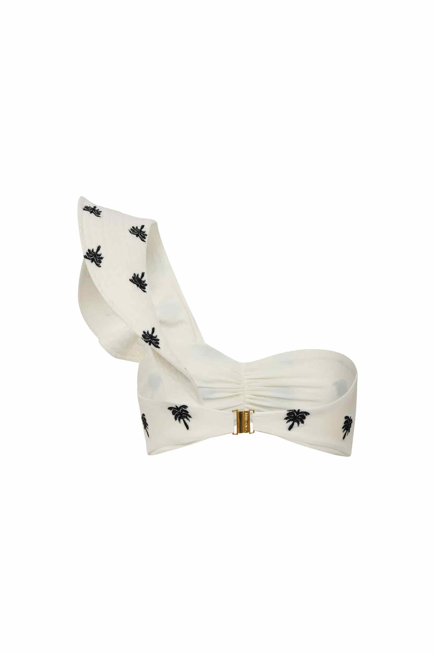 Barranquero Embroidered Top / Ivory - Black Polka Palms - miniatura 3