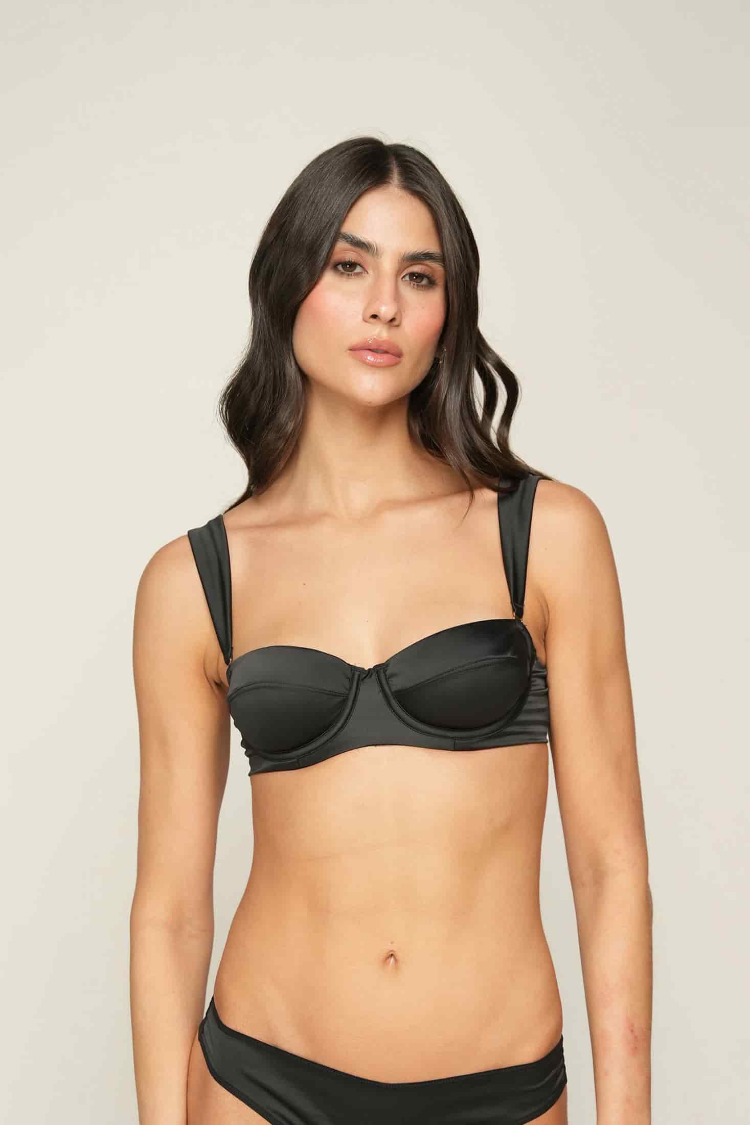 STRAPLESS CON ARO ELLIPSE SUAVIDAD NEGRO - miniatura 1